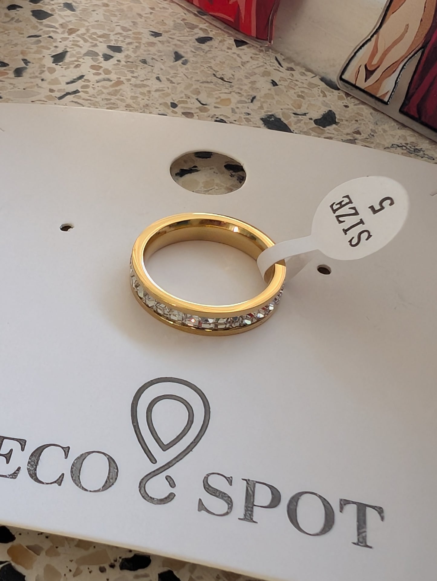 18k gold plated single row ring