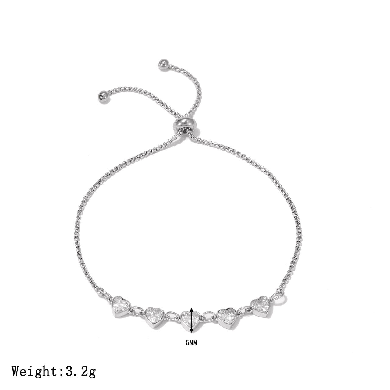 Hot-selling zircon heart-to-heart adjustable bracelet