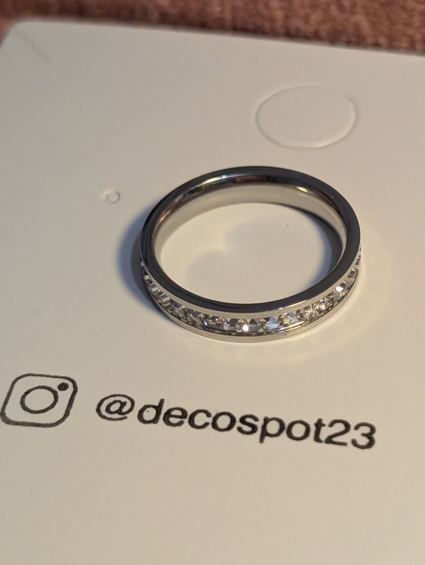 Single Row diamond 💖 stainless steel ring