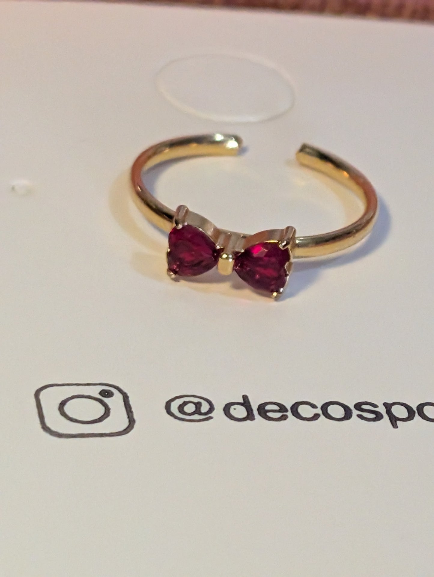 Bowtie 🎀 Stainless steel plated with 18k gold Ring 🩷❤️💚