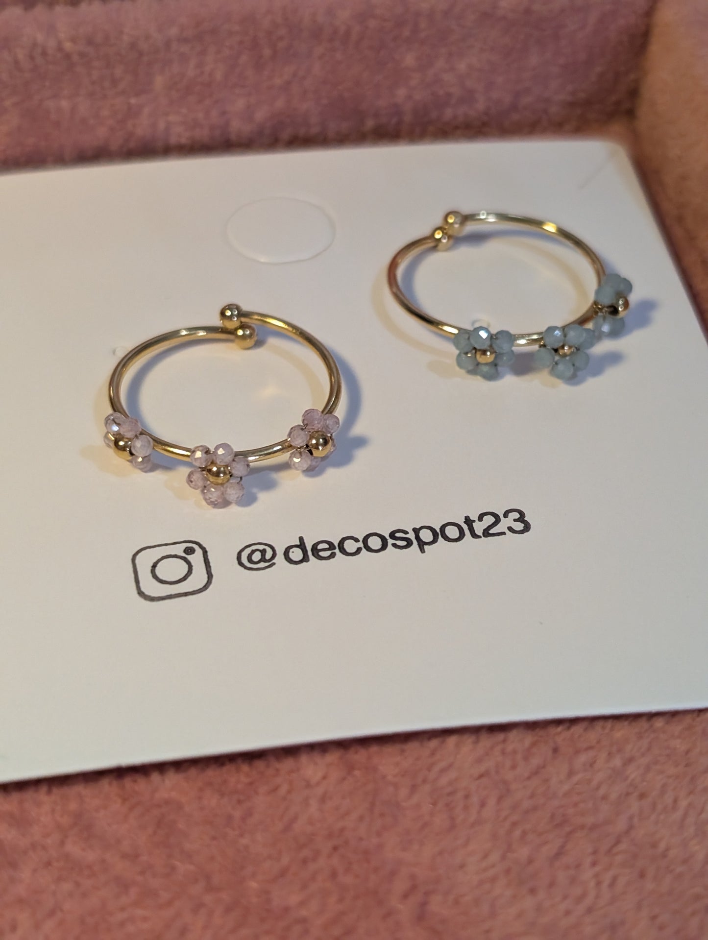Flower 🩷🩵 Adjustable stainless steel plated with 18k gold ring