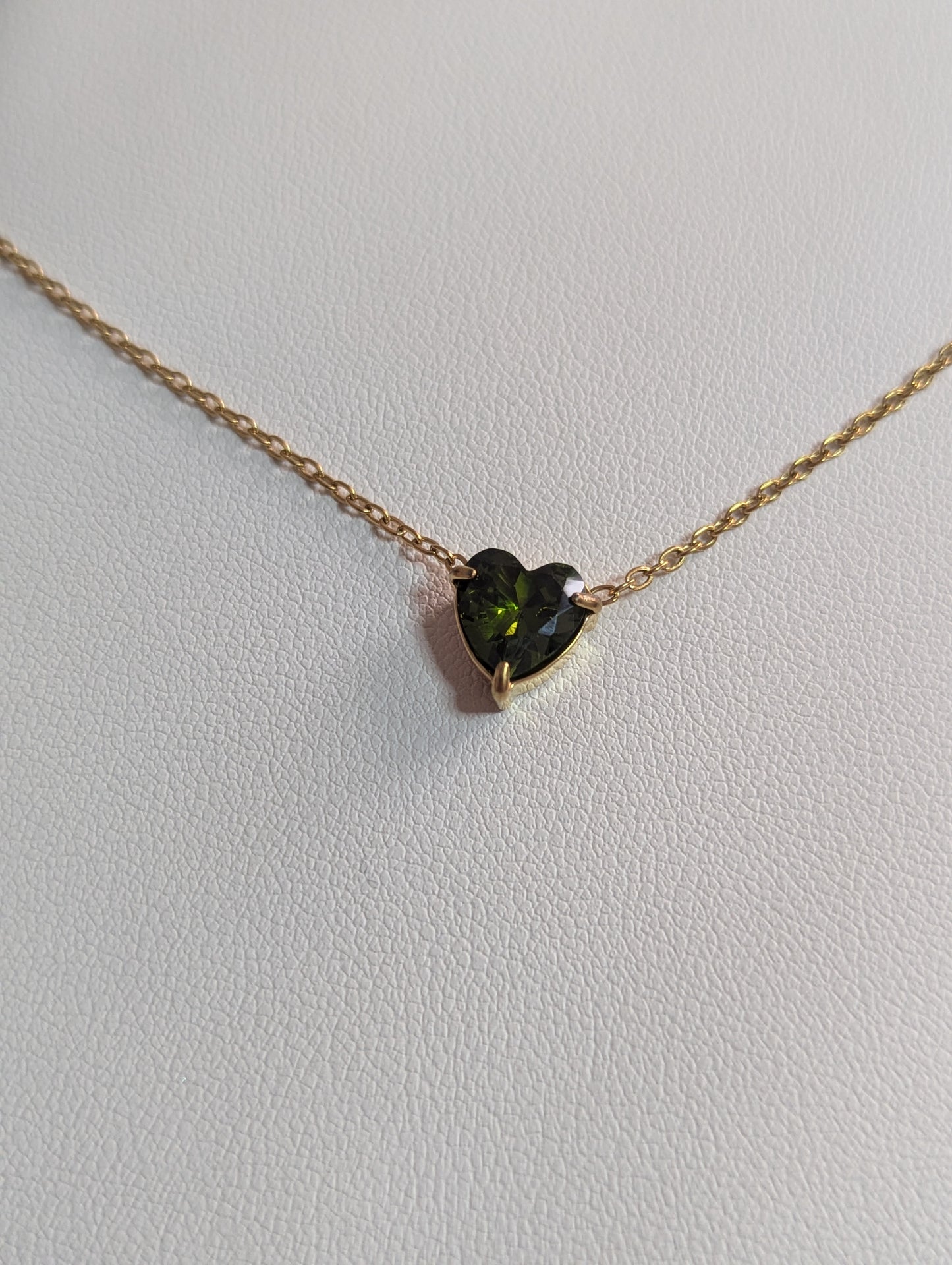 Forest 🍀 Heart Gold Necklace