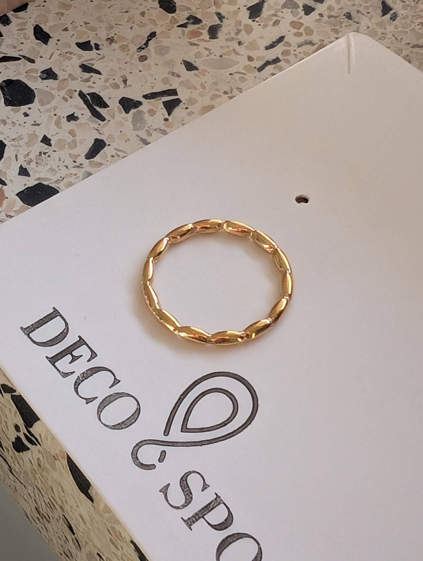 The Beaded Texture Band (18k Gold Plated)