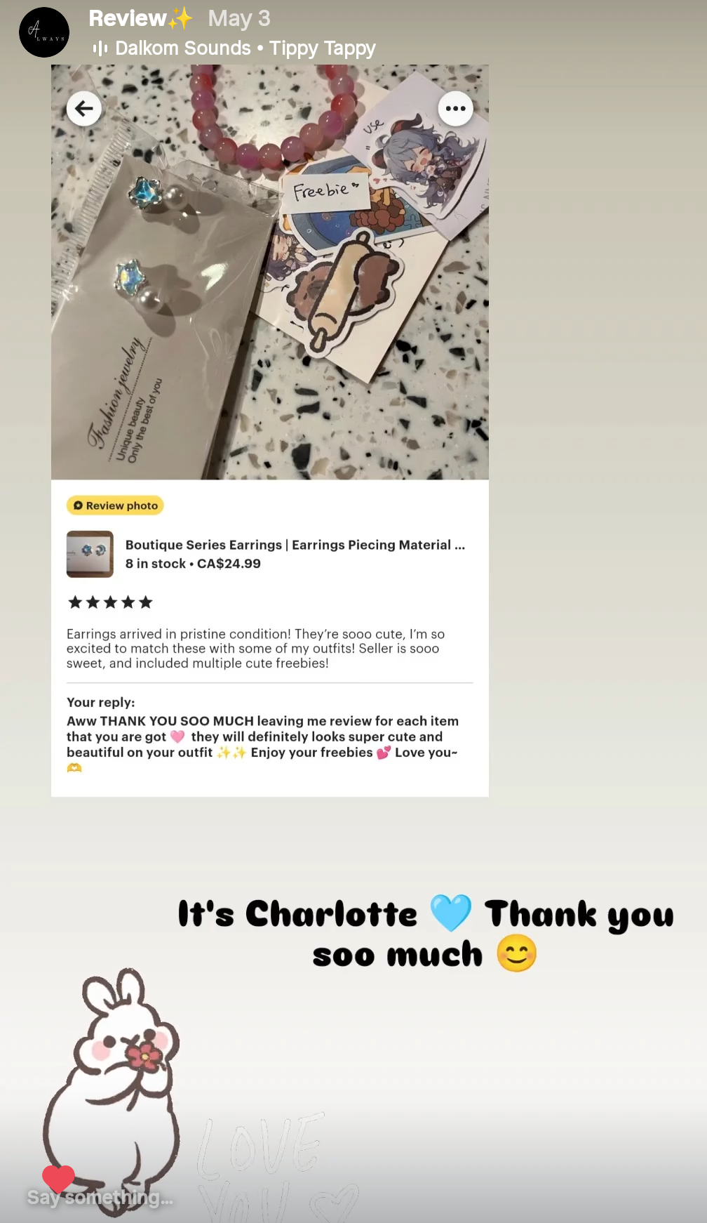 Lovely Reviews 𐙚⋆°｡⋆♡ from our Customers 💓 🙏Thank You for tagging us and make a heartfelt review for us 🥺🫶