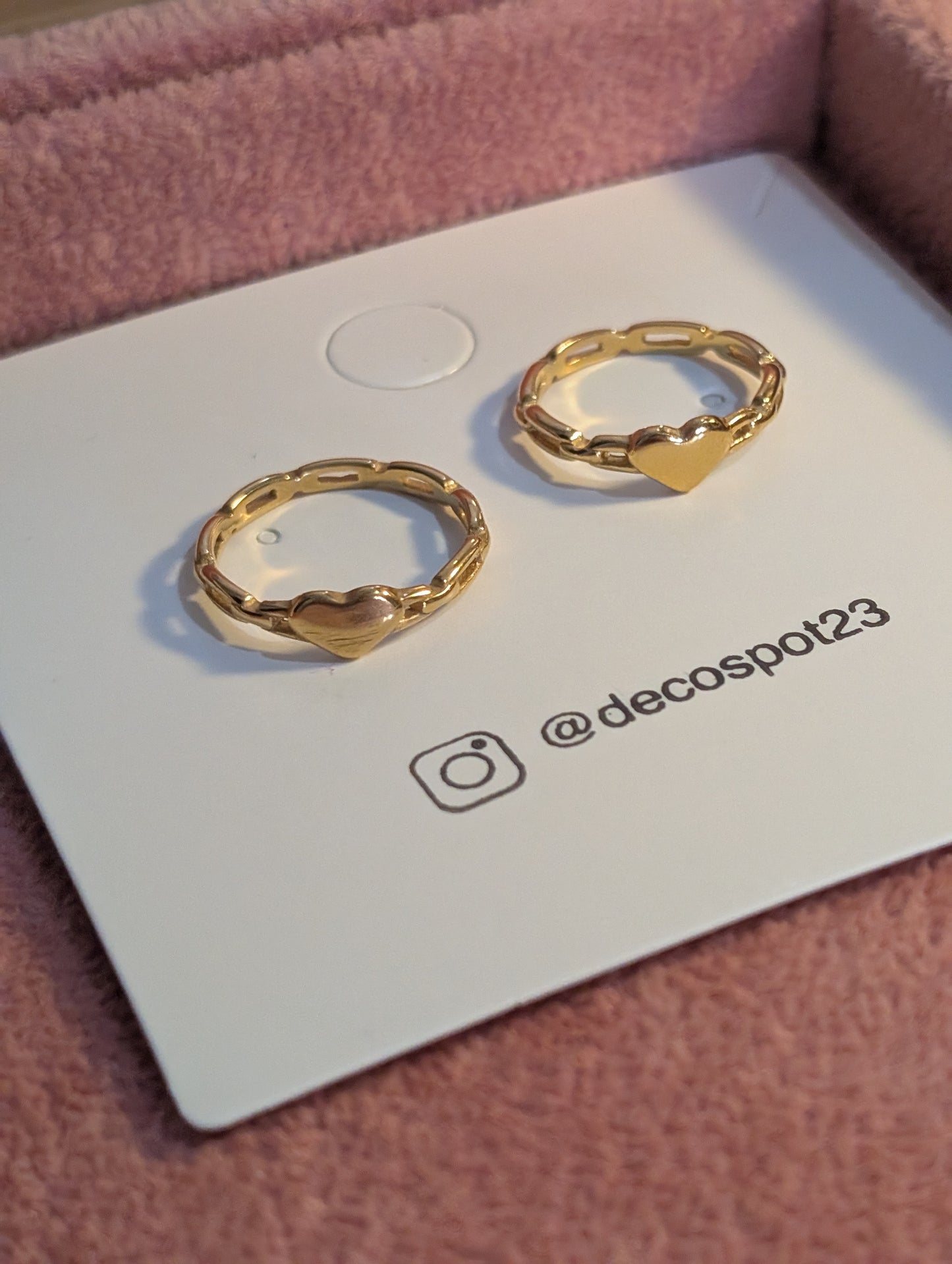 Heart ❤️ stainless steel plated with 18k gold ring