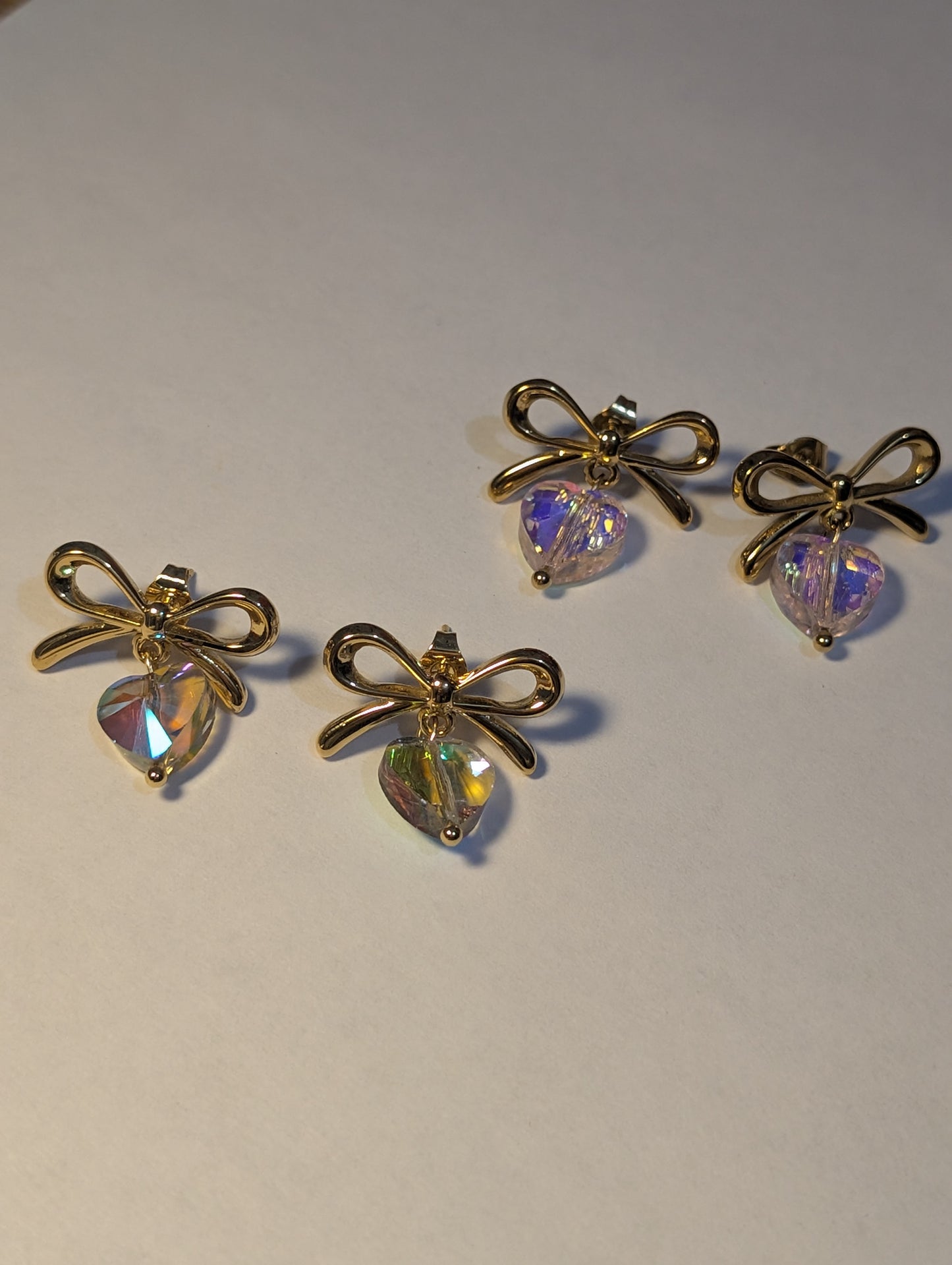 Heart&Bowtie Stainless steel plated with 18k Gold Earrings ✨