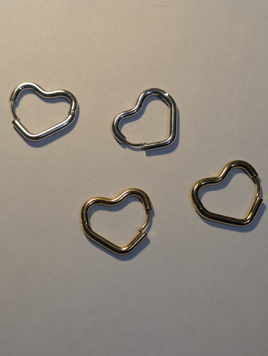 Heart Stainless Steel Hoop 💛