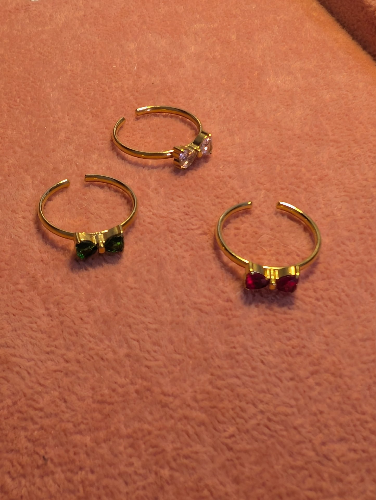 Bowtie 🎀 Stainless steel plated with 18k gold Ring 🩷❤️💚