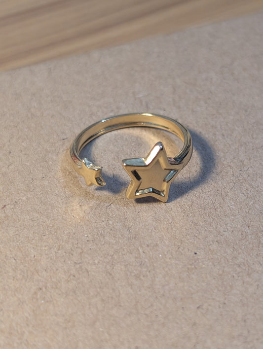 Your double star ✨ Stainless Steel Plated With 18k Gold Ring