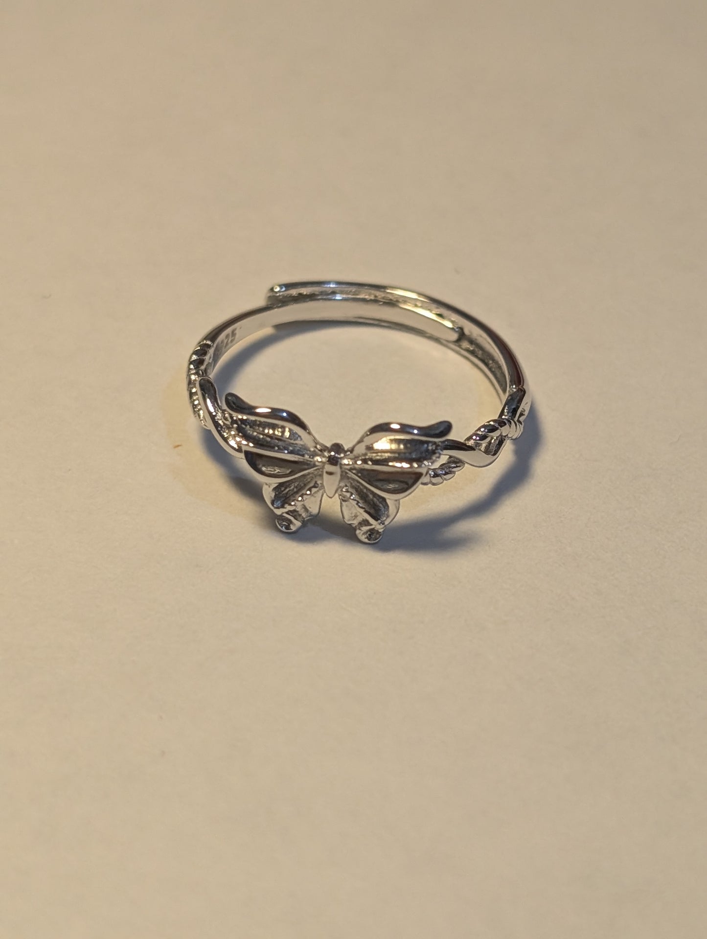 Butterfly s925 Sterling Silver Adjustable Ring 💛