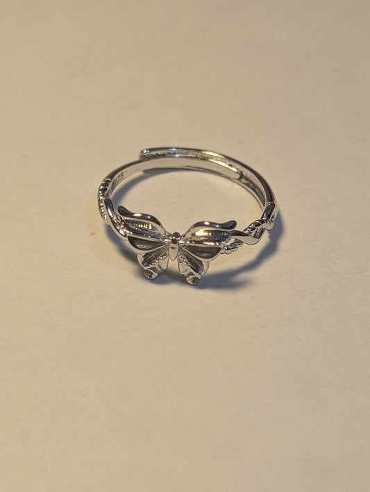 Butterfly s925 Sterling Silver Adjustable Ring 💛
