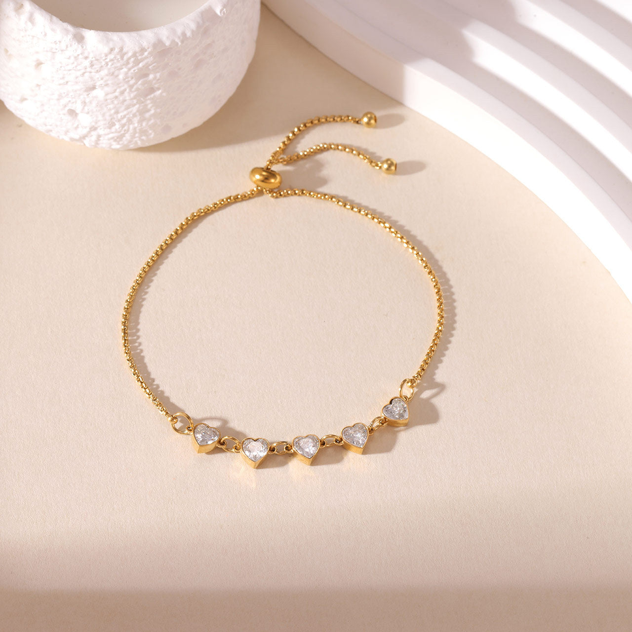 Hot-selling zircon heart-to-heart adjustable bracelet