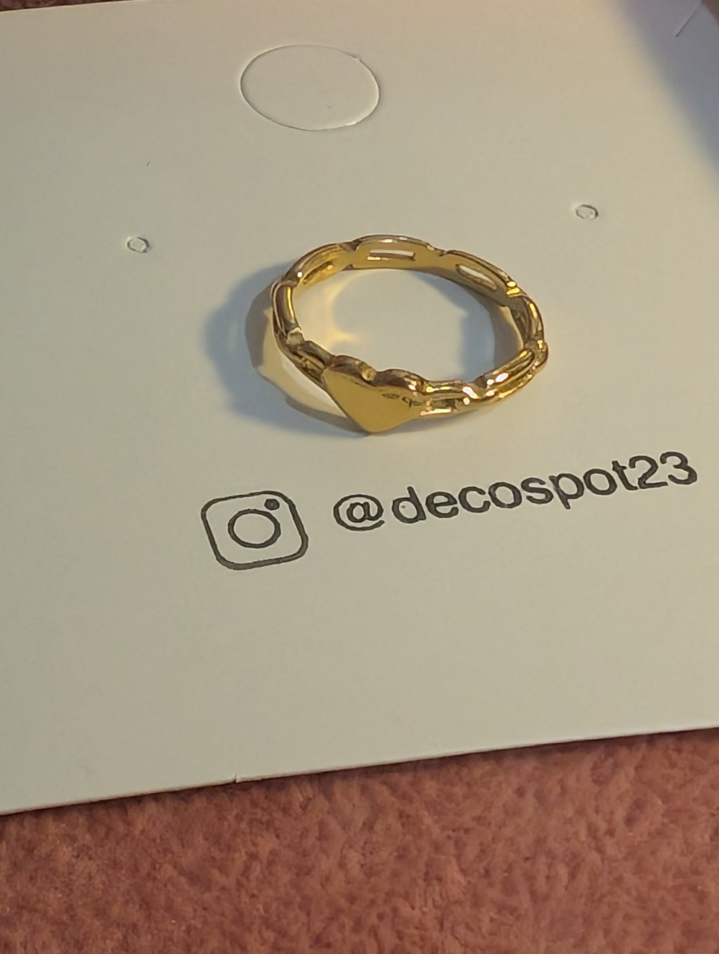 Heart ❤️ stainless steel plated with 18k gold ring