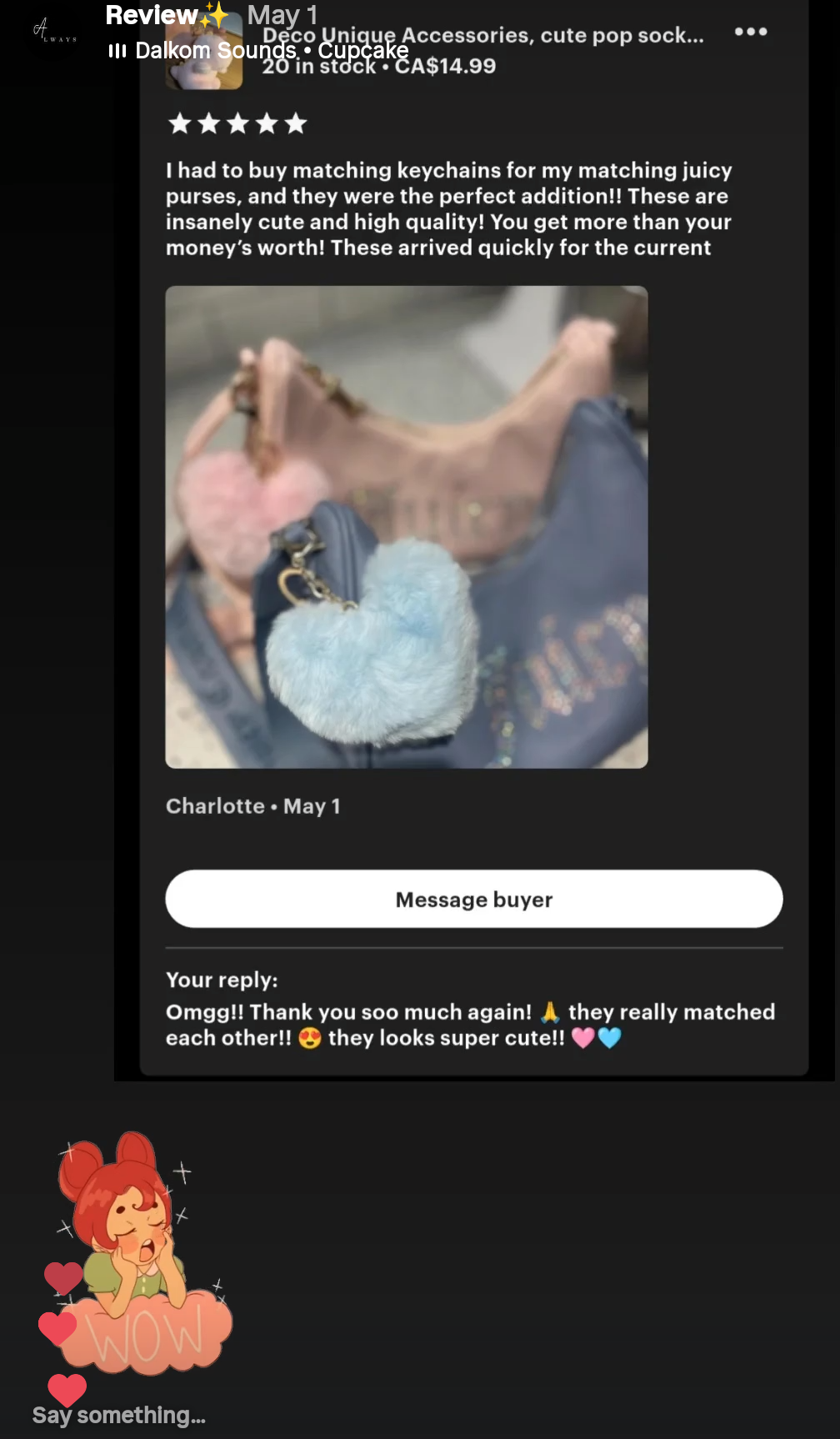 Lovely Reviews 𐙚⋆°｡⋆♡ from our Customers 💓 🙏Thank You for tagging us and make a heartfelt review for us 🥺🫶
