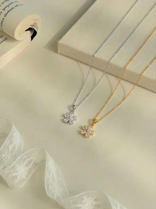 Delicate Flower Stainless Steel Necklace