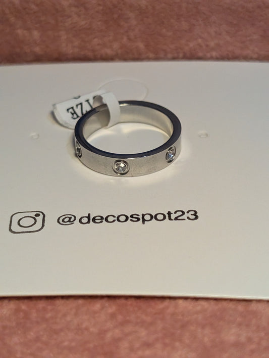 SIX DIAMOND stainless steel ring