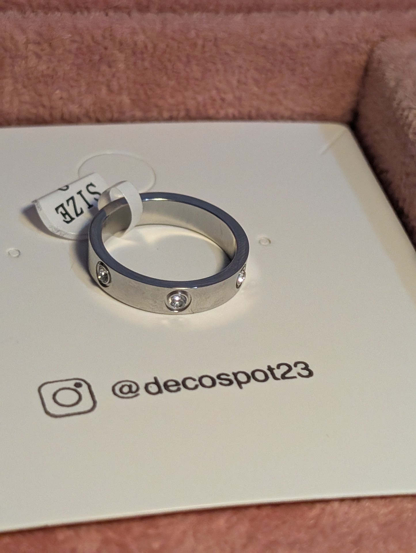 SIX DIAMOND stainless steel ring