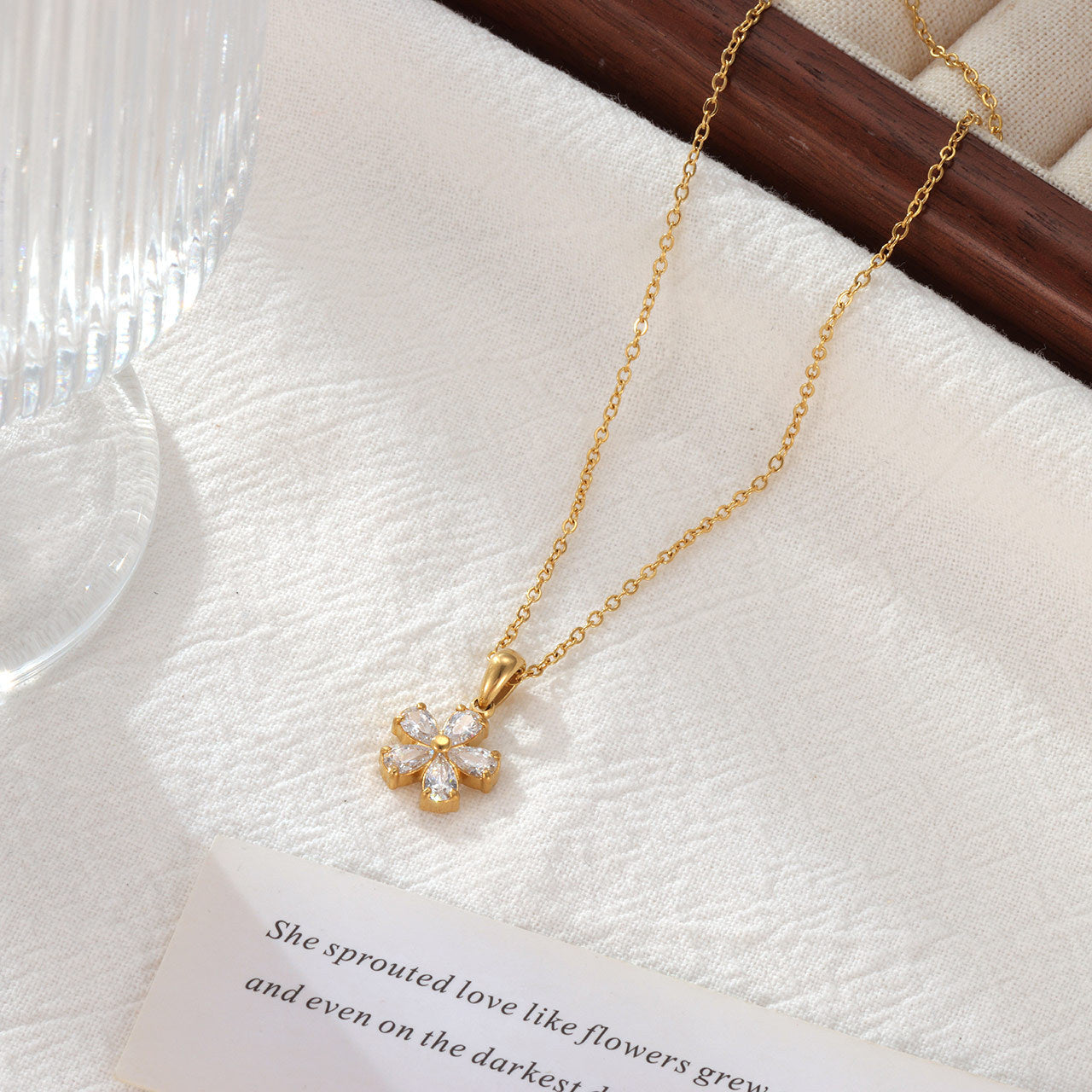 Delicate Flower Stainless Steel Necklace