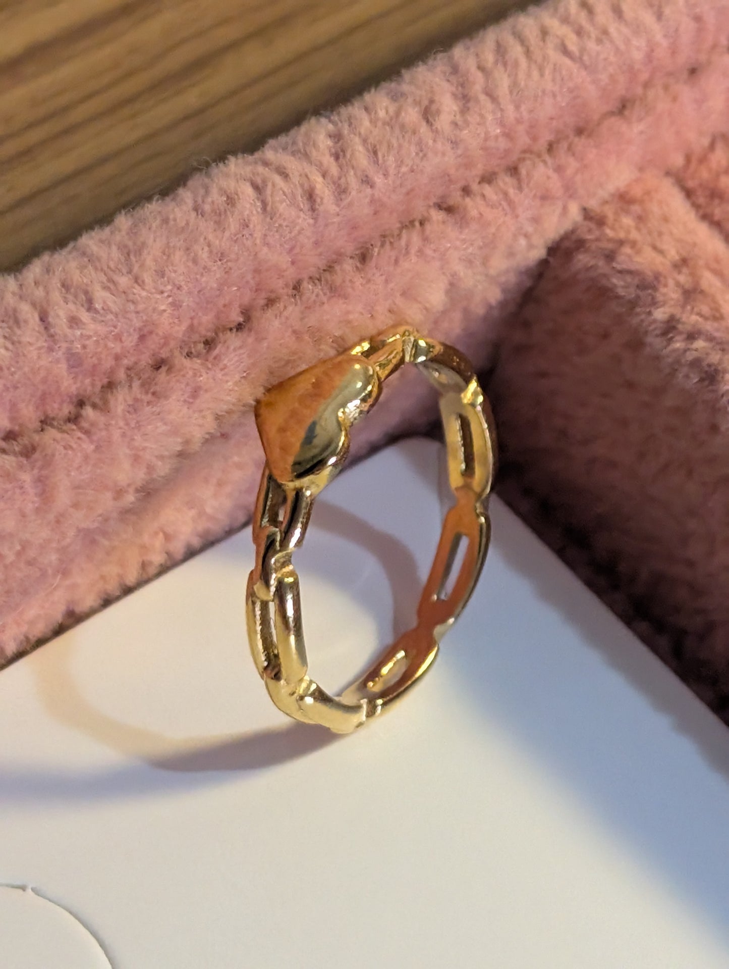 Heart ❤️ stainless steel plated with 18k gold ring