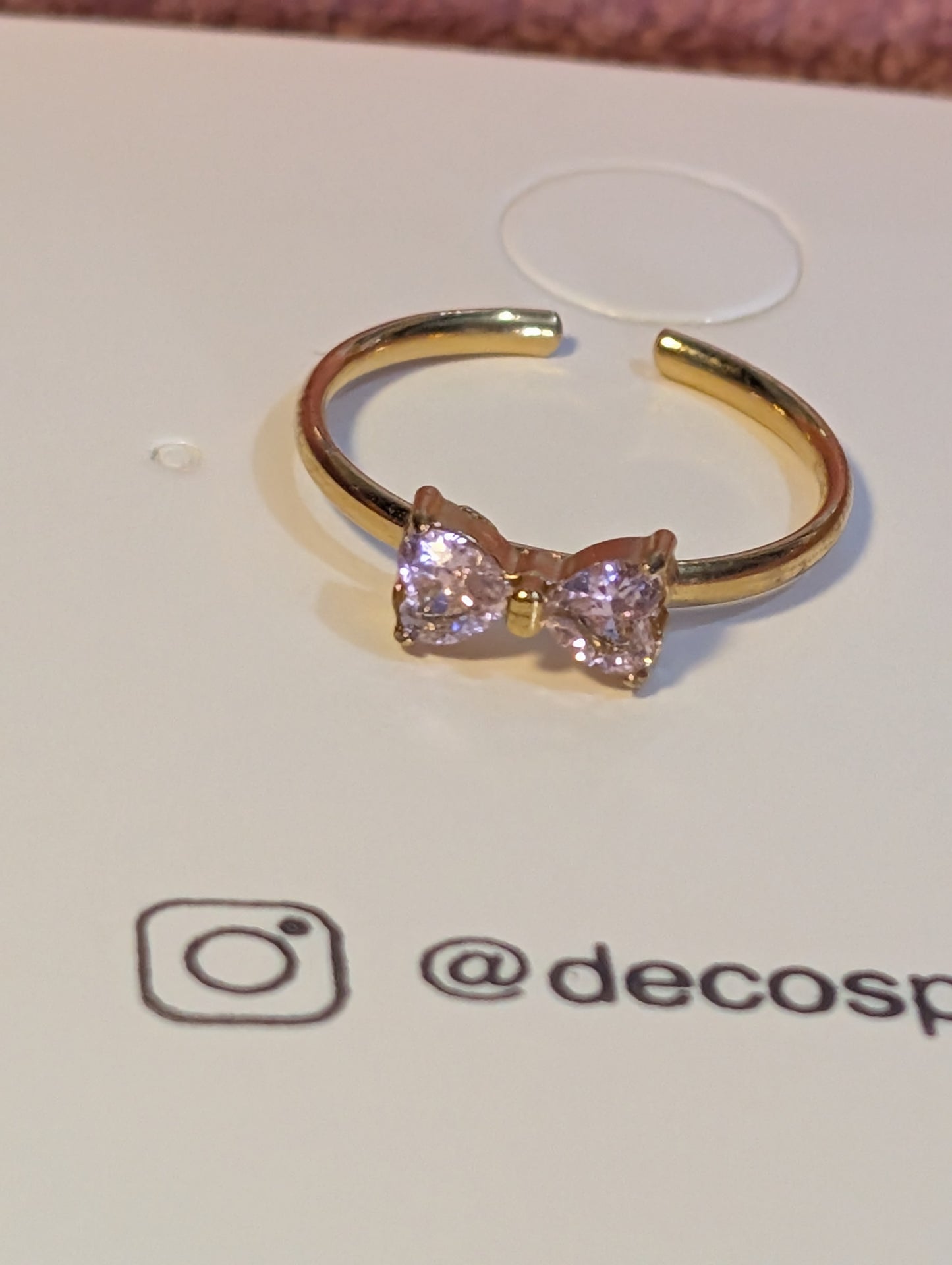 Bowtie 🎀 Stainless steel plated with 18k gold Ring 🩷❤️💚