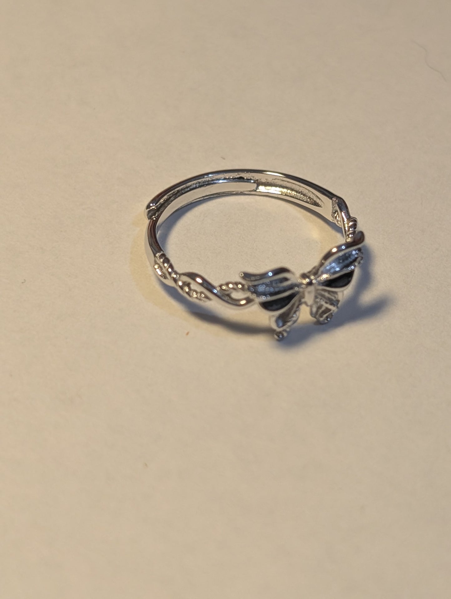 Butterfly s925 Sterling Silver Adjustable Ring 💛