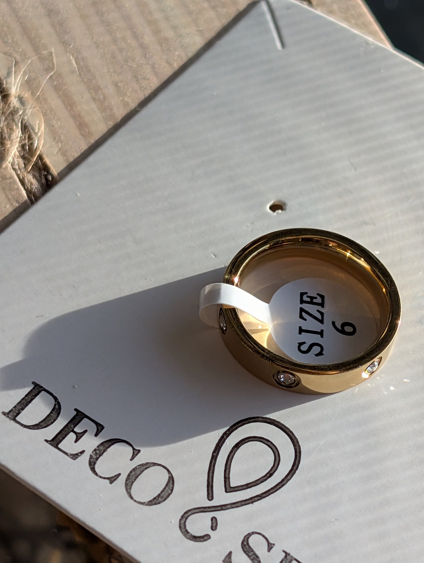 18k Gold Plated SIX Diamond Ring