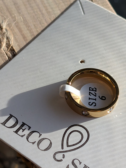 18k Gold Plated SIX Diamond Ring