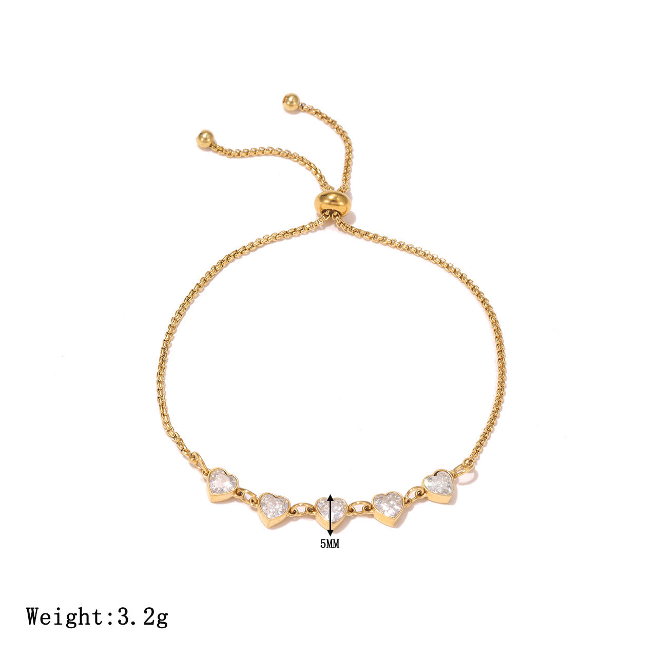 Hot-selling zircon heart-to-heart adjustable bracelet