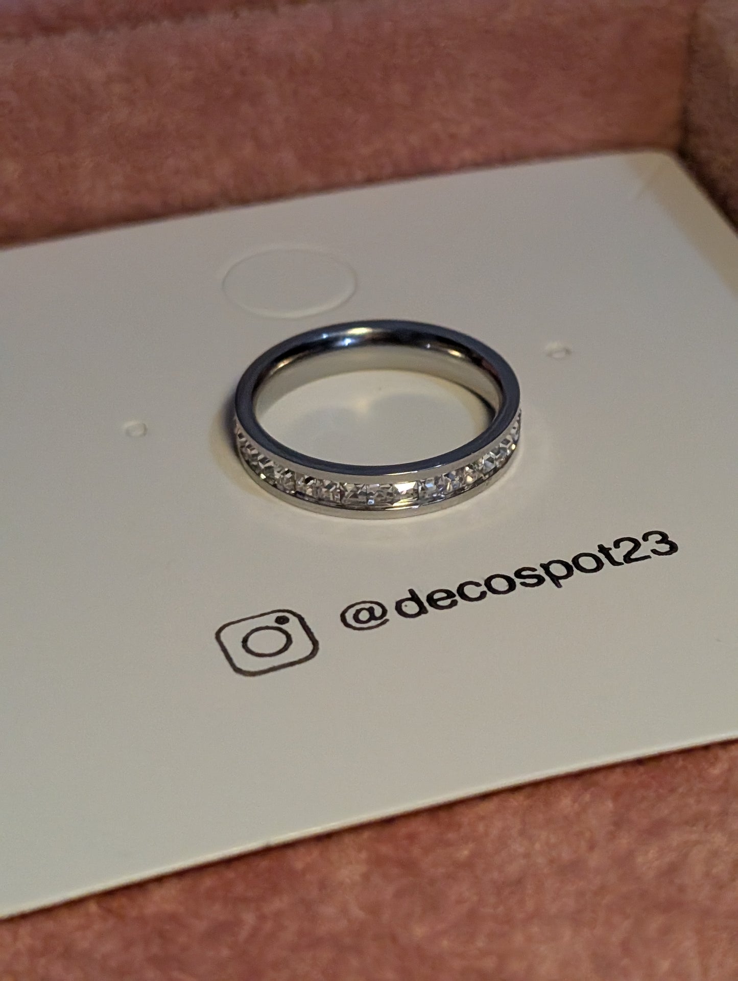 Single Row diamond 💖 stainless steel ring