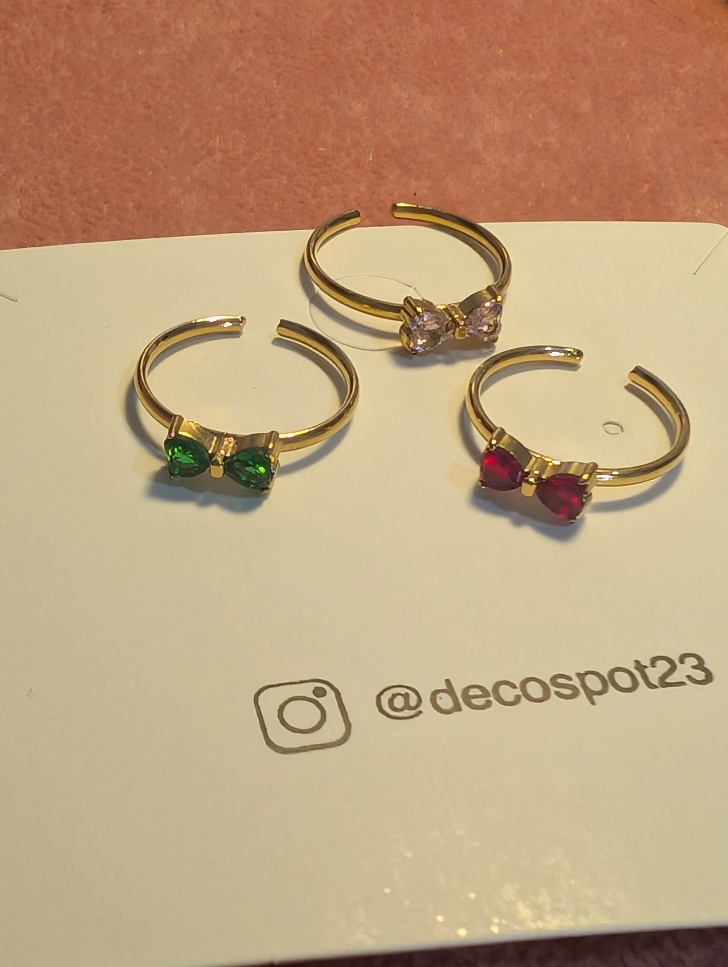 Bowtie 🎀 Stainless steel plated with 18k gold Ring 🩷❤️💚
